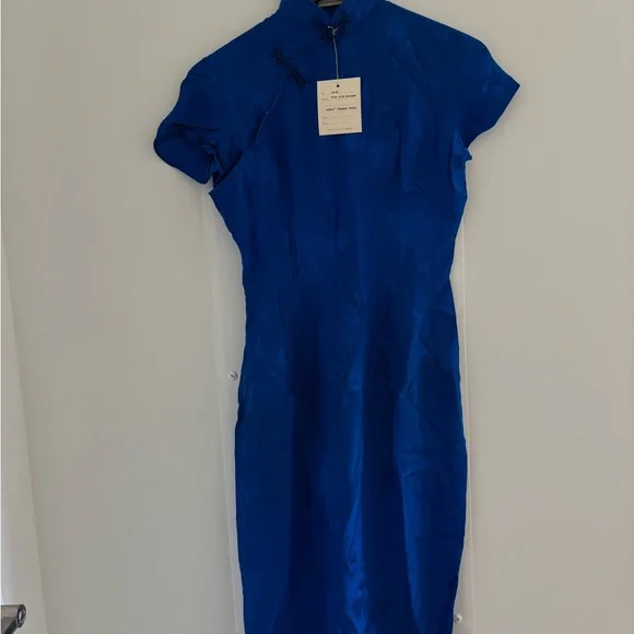 60s Vintage Chinese Qipao silk dress NWT handmade in Hong Kong - Picture 5 of 9